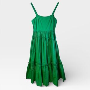 Pinch Green Sleeveless Flowy Ruffle 100% Cotton Maxi Dress Size Small